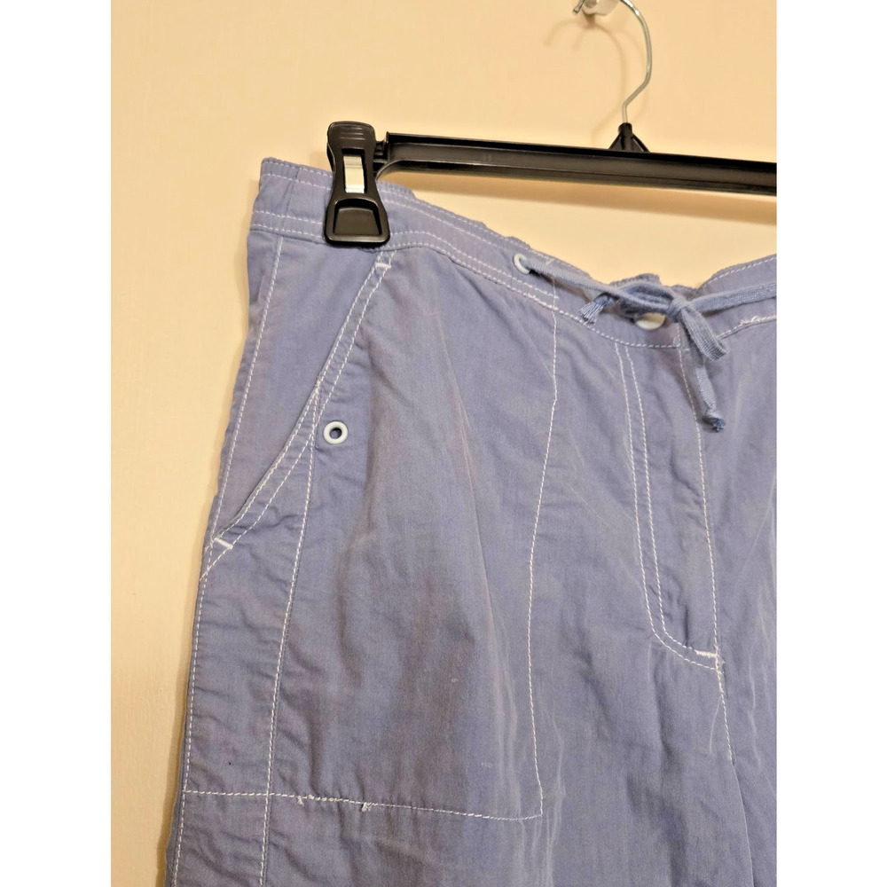 Vintage FUDA Women’s M Elastic Waist Adjustable Blue Gray Cargo Pants or Shorts